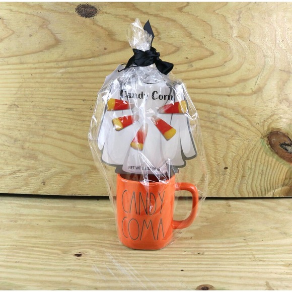 Rae Dunn Mug Orange, Candy Coma, Coffee Tea Cup Halloween Fall Candy Corn - Picture 1 of 3